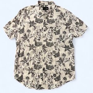 Hurley Black and Cream Floral Men's Shirt